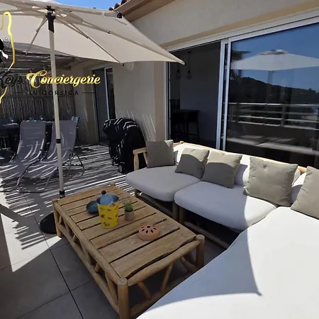 Beau T3 Dernier étage Calme Vue à Pied 6 Pers Appartement Favone